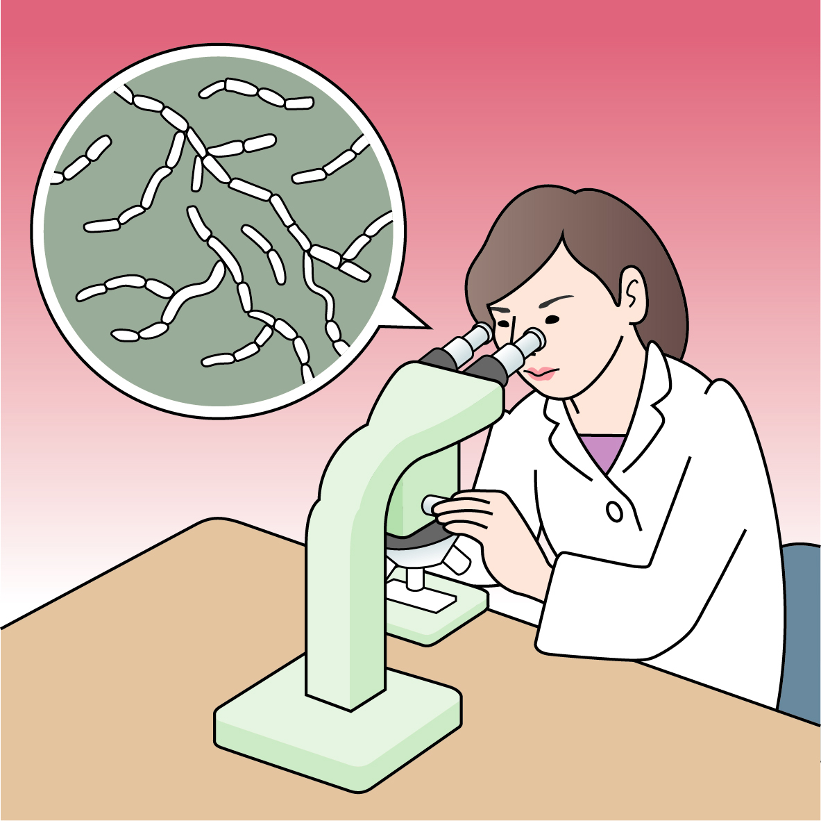 顕微鏡で白癬菌の有無を確認する
