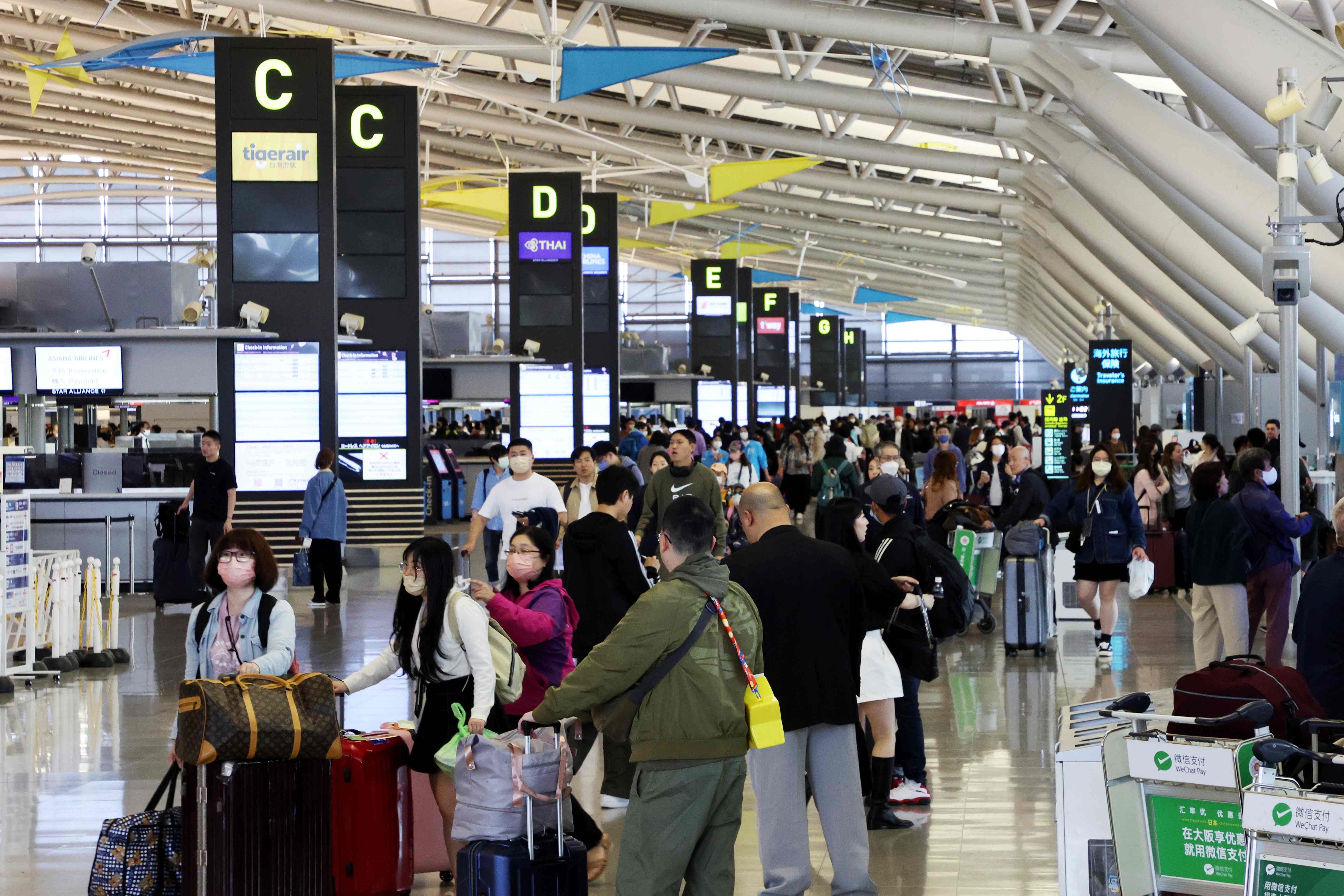 旅行客でにぎわう関西空港（2023年4月）