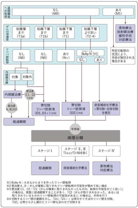 胃がん治療の選択（国立がん研究センターのホームページより）