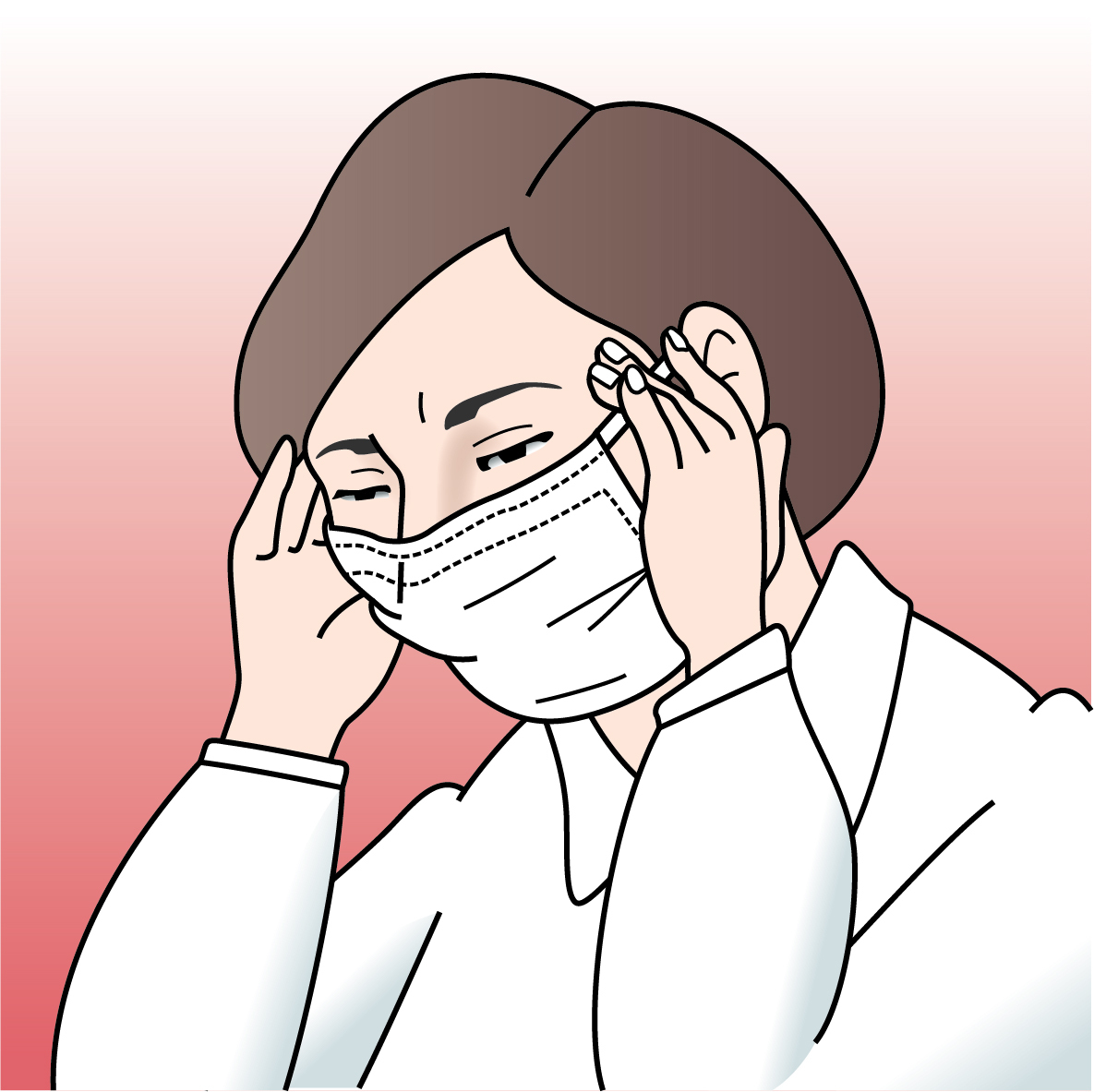 マスクによる呼吸の妨げだけでなく、耳掛けも頭痛の原因に