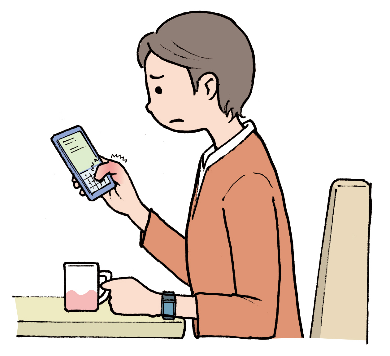 スマホで親指に負担も