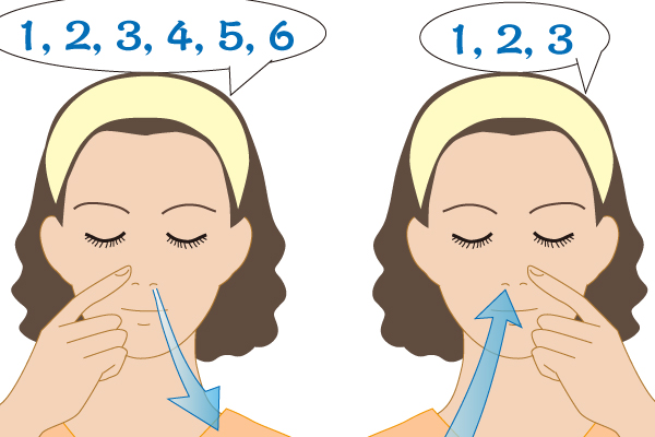マインドフルネス呼吸法は、吸い込む倍の時間で息を吐くのがポイント