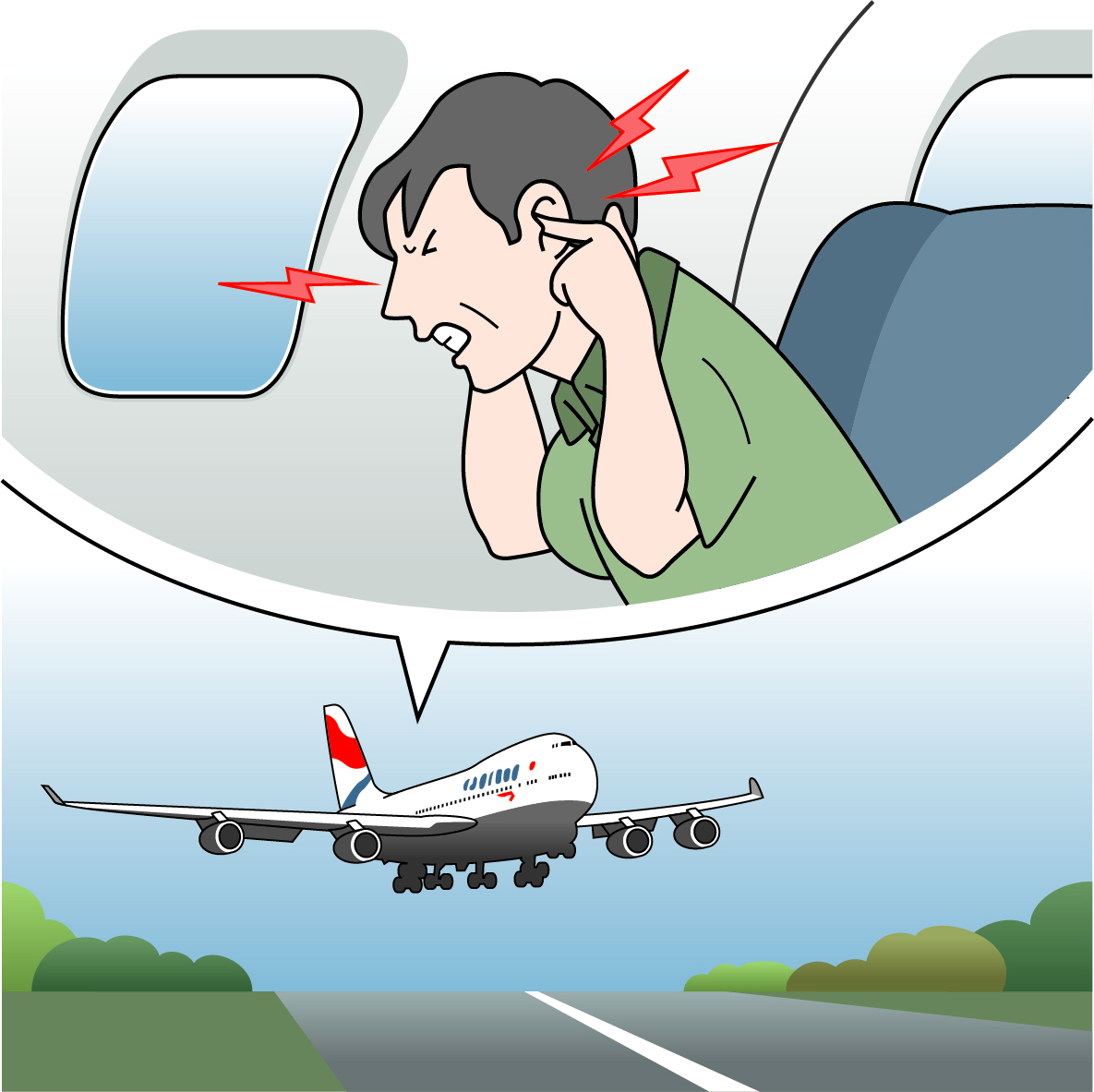 飛行機の離着陸時に耳に激痛が。繰り返すことも