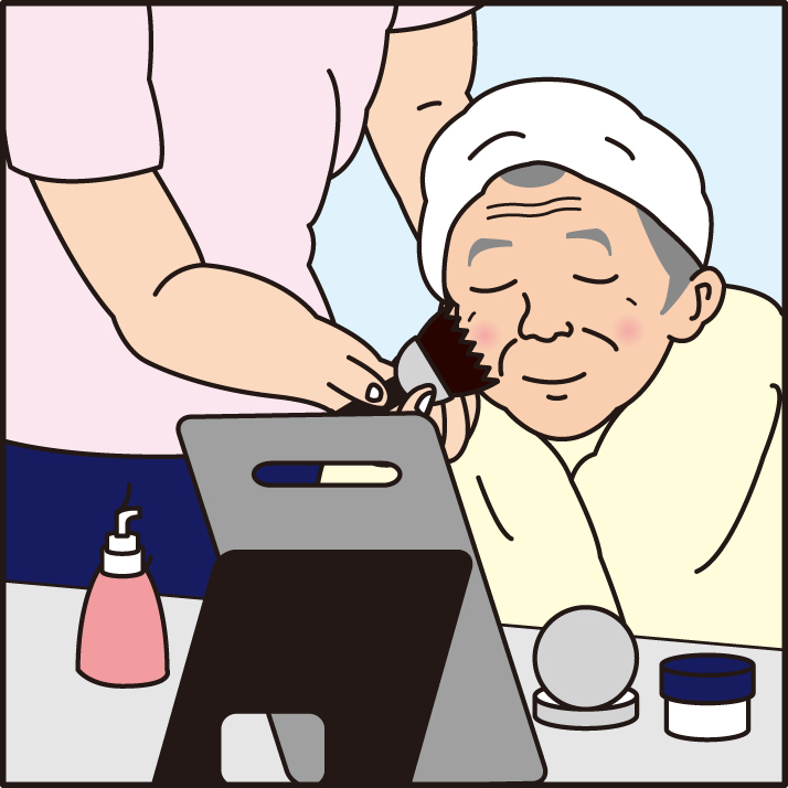 認知症高齢者への化粧療法（