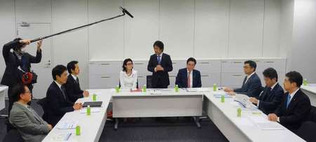 4月3日に開かれた社会保障改革に関する自民、公明、日本維新の会3党の実務者協議