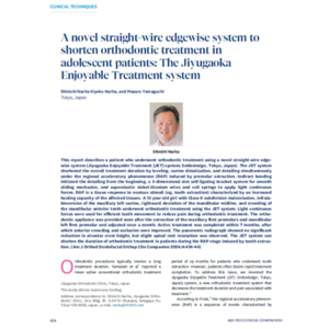 歯列矯正治療法「JET system」による画期的症例、世界的な矯正歯科学会誌『AJO-DO Clinical Companion』に掲載