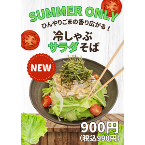 【肉そば ニューヨーク】新夏メニュー「冷しゃぶサラダそば」登場！