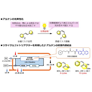 E-アルケンから合成困難なZ-アルケンを高効率かつ高純度で合成 ～リサイクルフォトリアクターで(Z)-体のみを連続的に増やして回収～