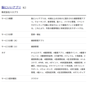 デジタル庁『デジタル地方創生サービスカタログ（2024年冬版）』にて『脳にいいアプリ』を紹介
