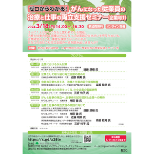 ゼロからわかる！がんになった従業員の治療と仕事の両立支援セミナー(企業向け)」