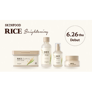 「お米のとぎ汁」に着想。SKINFOODより白麹発酵水(*1)の力で透明感肌(*2)へ導く「ライスブライトニングライン」4種がロフト・PLAZAに登場！