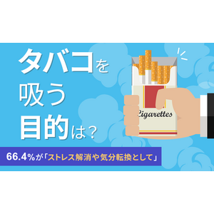 【タバコを吸う目的は？】66.4％が「ストレス解消や気分転換として」