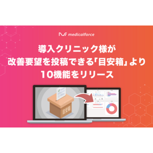クリニック向けオールインワンSaaS「medicalforce」、お客様が要望を投稿できる「目安箱」機能をリリース&10機能をアップデート