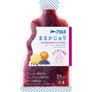 パウチ入り冷凍フルーツ「アヲハタ　まるかじゅり」シリーズから「ブルーベリー＆シトラス（グレープフルーツ入り）」を発売