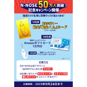 「N-NOSE(R)」ご利用者50万人突破記念「エヌノーズ50万人突破！豪華賞品が当たるキャンペーン」を開始