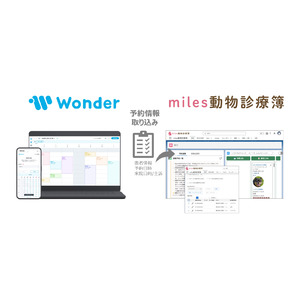 クラウド型電子カルテシステム「miles動物診療簿」、動物病院向けの予約、受付業務のDXを支援する「Wonder」との連携機能を搭載