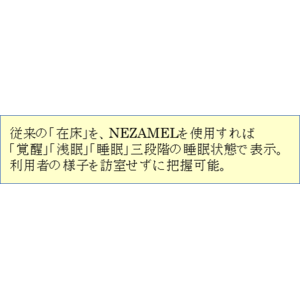 介護施設向け見守りセンサー「ANSIEL(TM)」の拡張機能「NEZAMEL(TM)」を発売