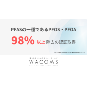 WACOMS TRUSTシリーズにおける有機フッ素化合物（PFOS・PFOA）除去率98％認証のお知らせ