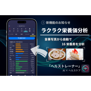 健康管理アプリ「ヘルストレーナー」にラクラク栄養価分析機能（食事栄養価の画像分析）を追加！