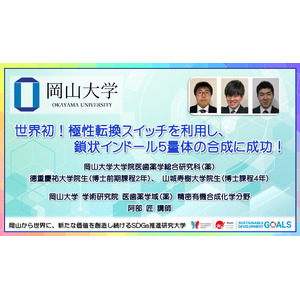 【岡山大学】世界初！極性転換スイッチを利用し、鎖状インドール5量体の合成に成功！