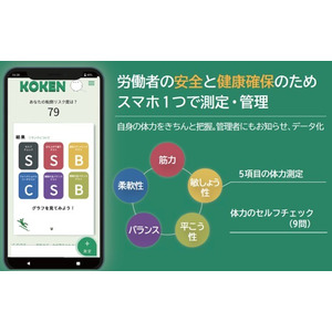 転倒による労働災害の対策にスマホアプリ「KOKEN」を業界で初めて法人向けに開発