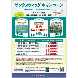 使われなくなったウィッグの回収と環境保全を結ぶCSR・SDGs活動　「フォンテーヌ サンクスウィッグ キャンペーン」16th　未来につなげる緑の森プロジェクト