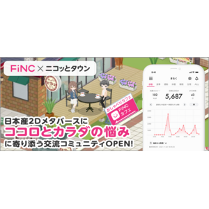 健康管理/ダイエットアプリ「FiNC」と日本産2Dメタバース「Nicotto Town（ニコッとタウン）」アバターキャラクターによる相談コミュニティをオープン！