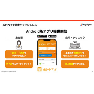 病院・クリニックで基本決済手数料0%で使える決済アプリ「玉円ペイ」Android版提供開始！