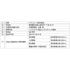 ソワニエール株式会社との業務提携について