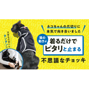 【Makuake 3724%達成】にゃんとも驚きのアイテム！猫の爪切り問題を解決する「にゃんケアチョッキ」一般発売開始！