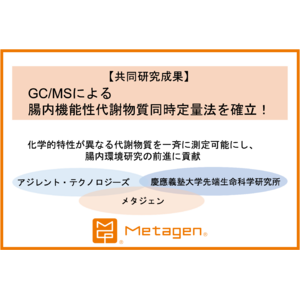 【共同研究成果】GC/MSによる腸内機能性代謝物質同時定量法を確立！