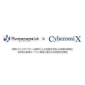 株式会社ヒューマノーム研究所は、株式会社CyberomiXと、空間トランスクリプトーム解析に人工知能を活用した病態の解明と効率的な創薬ターゲット発見に関する共同研究を開始します
